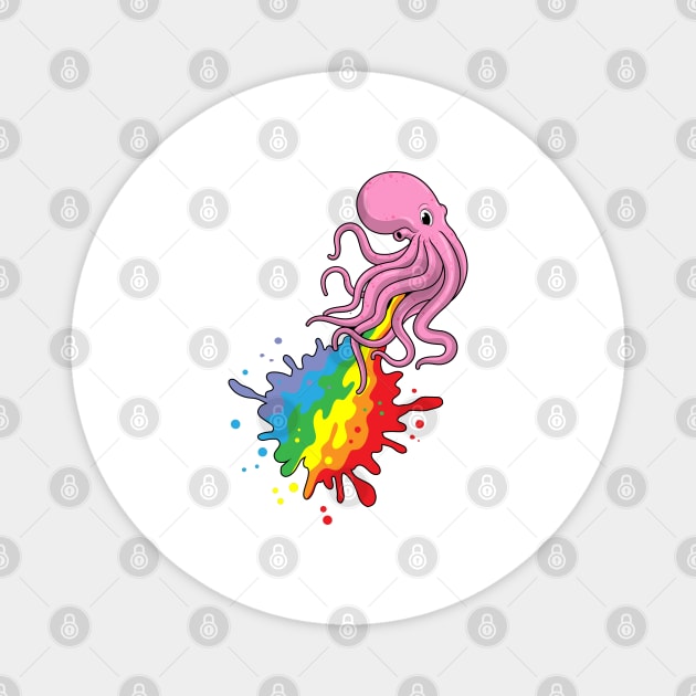 Octopus with Rainbow Magnet by Markus Schnabel